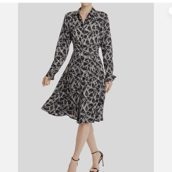 Equipment Dresses & Skirts - $450 Equipment Women's Black Julee Printed Silk Button-Down Shirt Dress Size M